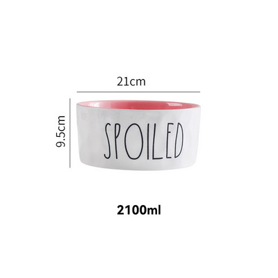 2100 ml Lielas ietilpības kaķu keramikas bļoda Liela suņu barība Ūdens barotājs mājdzīvnieku dzēriens Ēst Barošanas piederumi Kucēnu kaķēnu trauku trauki