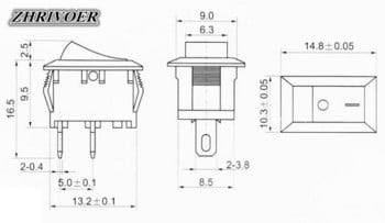 5бр. KCD5 3A/250V 10*15mm SPST 2/3Pin ON/OFF Boat Rocker Switch Автомобилно табло Табло Камион RV ATV Home