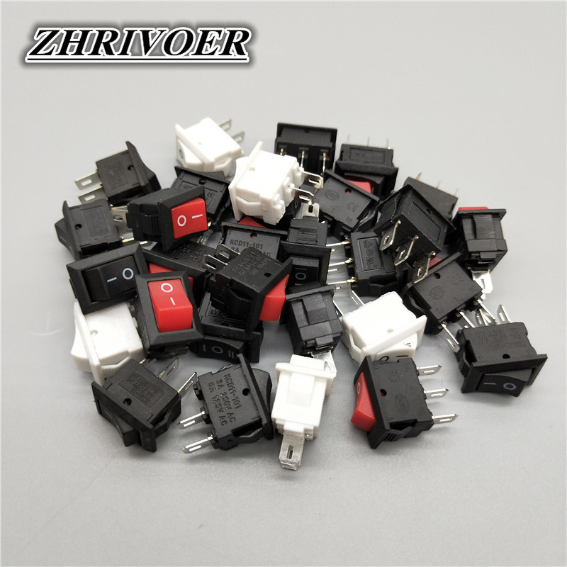 5gab KCD5 3A/250V 10*15mm SPST 2/3Pin ON/OFF Boat Rocker Switch Automašīnas Dashboard Dashboard Truck RV ATV Home