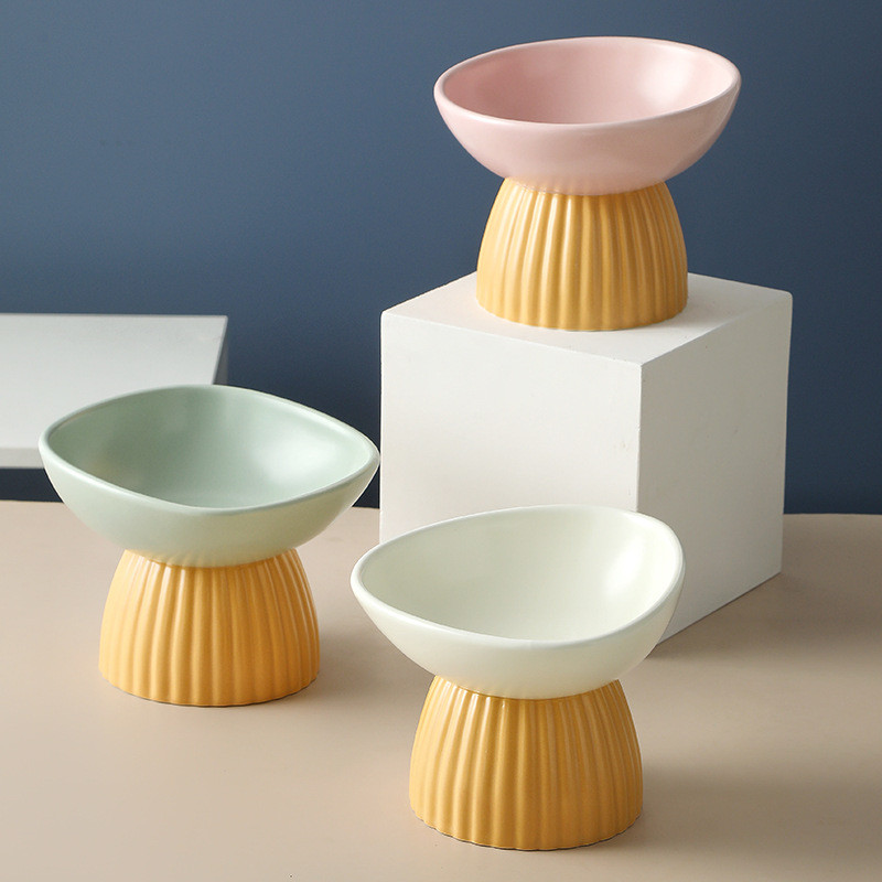 Kasside keraamiline kauss Põhjamaade väikestele koertele Toit Veekausid Lemmikloomadele kasvatatud söötmistarbed Kõrgendatud Kassid Joomine Söömine Keraamikasöötur