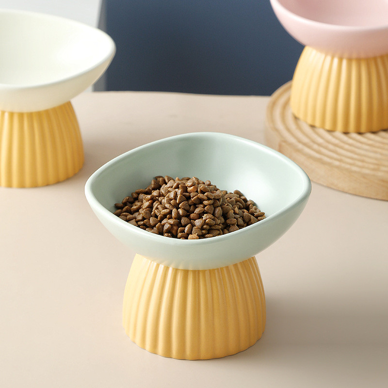 Kasside keraamiline kauss Põhjamaade väikestele koertele Toit Veekausid Lemmikloomadele kasvatatud söötmistarbed Kõrgendatud Kassid Joomine Söömine Keraamikasöötur