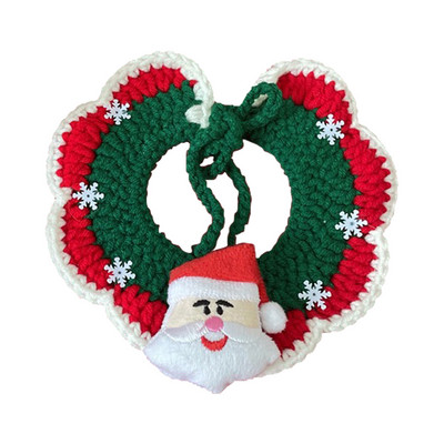 jauns jauks Ziemassvētku vecīša kaķa siekalas dvielis suņa šalle vilna mājdzīvnieku kaklasiksna Ziemassvētku dāvanu dekorēšana kucēnu aksesuāri kaķu kaklasiksna mājdzīvnieku piederumi