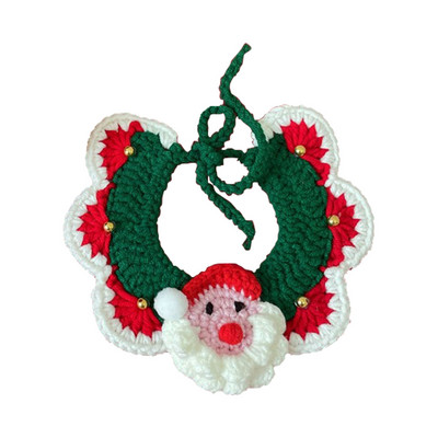 jauns jauks Ziemassvētku vecīša kaķa siekalas dvielis suņa šalle vilna mājdzīvnieku kaklasiksna Ziemassvētku dāvanu dekorēšana kucēnu aksesuāri kaķu kaklasiksna mājdzīvnieku piederumi