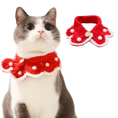 1 gab kaķa kaklasiksna, trikotāžas vilnas suņu priekšautiņš, ar rokām darināts kaķēns, bandana, kaķa priekšautiņš, siekalu dvielis kucēna šalle Ziemassvētku suņu aksesuāriem