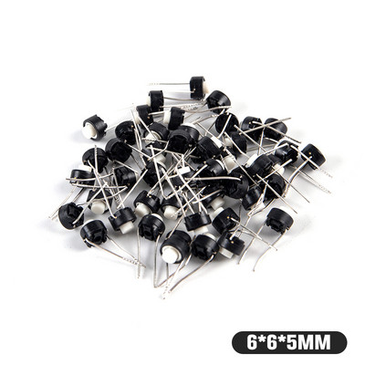 50 kom Taktilni prekidač bijeli crni dodirni prekidač 6*6*4.3 mm/6*6*5 mm DIP taktilni mikro prekidač