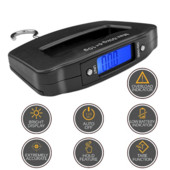 Portatīvie digitālie rokas svari, 50 kg, 10 g, piekaramie svari ar zivju āķi, elektroniski svari, bagāžas svari, LED displeja līdzsvars