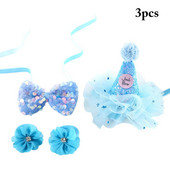 4 tk/komplekt Kawaii lemmiklooma sünnipäevamütsi komplekt pidulik sisekujundus Võrgustik Armas kassipeo müts kutsika kikilips Pehme müts kutsika peakatted kasside eelised