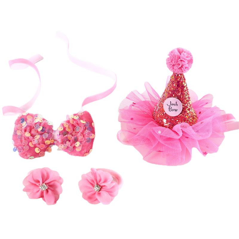 4 tk/komplekt Kawaii lemmiklooma sünnipäevamütsi komplekt pidulik sisekujundus Võrgustik Armas kassipeo müts kutsika kikilips Pehme müts kutsika peakatted kasside eelised