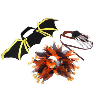 1 set Cosplay Wings Decor Prilagodljiv za kožu Jednostavan za nošenje Poboljšava atmosferu Poliester Mačka Halloween Kostim Ljubimac Šišmiš Wi