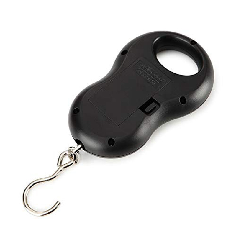 Juodos elektroninės 50 kg 10 g pakabinamos svarstyklės LCD skaitmeninės svarstyklės BackLight žvejybos svoriai kišeninės svarstyklės bagažo svarstyklės