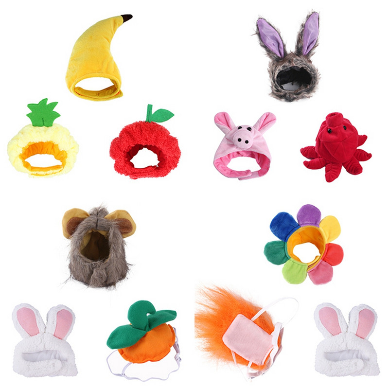 3Pcs Slatki kućni ljubimci Pas Mačke Kape Šešir Kostimi lava zeca za pse Male čivave Francuski buldog Puppy Festival Potrepštine za kućne ljubimce