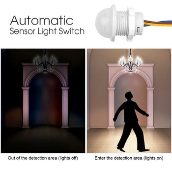 110/220v Mini Sensor Switch Motion Switch Sensitive Night Light Home Infrared Motion Detection Αυτόματος διακόπτης αισθητήρα φωτός