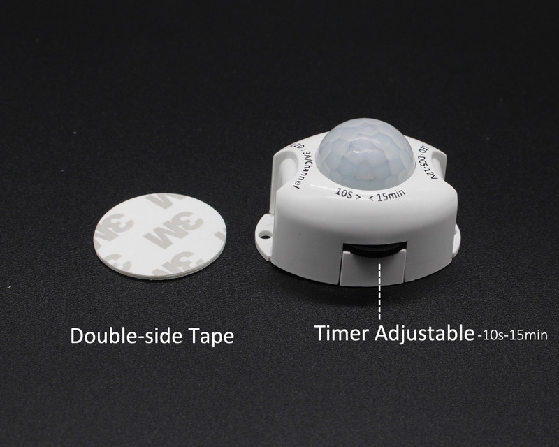 Liikumisanduri valguslüliti 5 V 12 V PIR Liikumisandur DC Liikumisanduriga Aktiveeritud Taimer Automaatne lüliti SISSE VÄLJA LED-riba jaoks