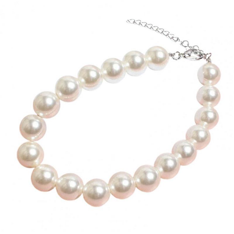 Mājdzīvnieku apkakles kaklarota Modes mājdzīvnieku rotaslietas, baltas kucēnu mākslīgās pērles kāzām