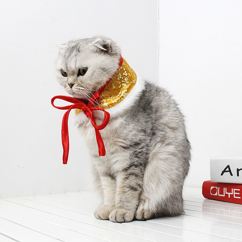 Lemmiklooma kaelarihm Hiina stiilis reguleeritav koera kikilips lemmiklooma sall aastavahetuseks Hiina kevadfestivali lemmikloomatarbed rõivamanused