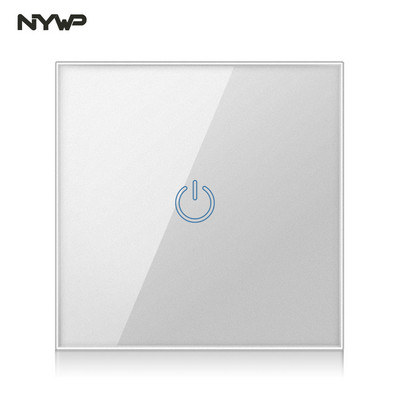 Europski standardni zidni senzorski prekidač za svjetlo, crno i bijelo zlato, srebrna i siva kristalna staklena ploča, s LED bazom