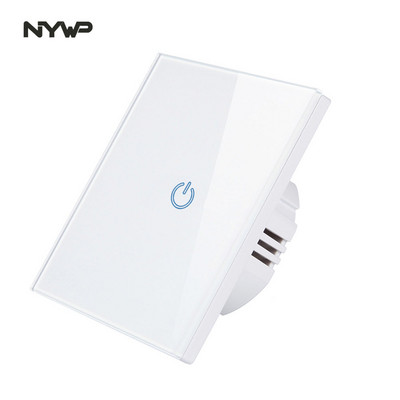 Europski standardni zidni senzorski prekidač za svjetlo, crno i bijelo zlato, srebrna i siva kristalna staklena ploča, s LED bazom