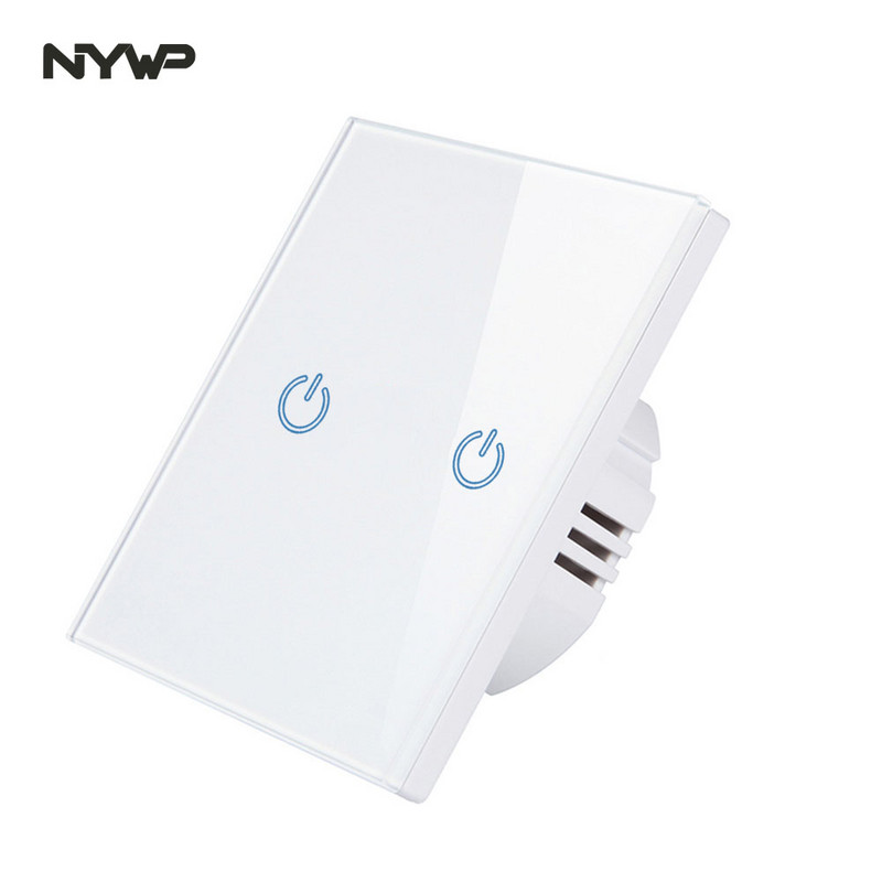 Europski standardni zidni senzorski prekidač za svjetlo, crno i bijelo zlato, srebrna i siva kristalna staklena ploča, s LED bazom