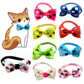 1PC Božićno srce Mačka Ogrlica za pse Blagdanska mačka Pas Leptir mašna Podesiva traka za vrat Mačka Dodaci za njegu pasa Ogrlica za štene