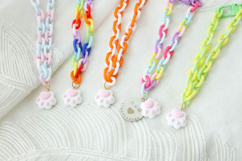 Pas bombone boje mačje šape, zvono, privjesak, ogrlica, sigurnosna ogrlica za mačke, podesiv opseg vrata protiv gušenja, pribor za kućne ljubimce