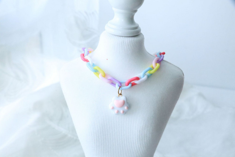 Pas bombone boje mačje šape, zvono, privjesak, ogrlica, sigurnosna ogrlica za mačke, podesiv opseg vrata protiv gušenja, pribor za kućne ljubimce