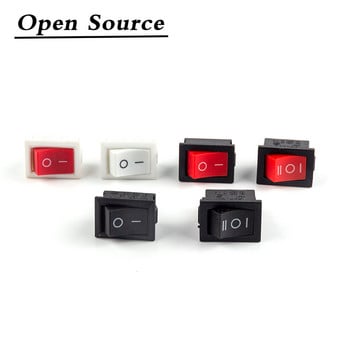 5 τμχ KCD1 Rocker Switch Push Button Mini Switch 6A-10A 250V KCD1-101 2Pin 3Pin Snap-in/Off 21*15MM Μαύρο Κόκκινο Λευκό