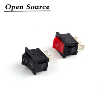 5 τμχ KCD1 Rocker Switch Push Button Mini Switch 6A-10A 250V KCD1-101 2Pin 3Pin Snap-in/Off 21*15MM Μαύρο Κόκκινο Λευκό