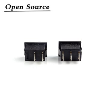 5 τμχ KCD1 Rocker Switch Push Button Mini Switch 6A-10A 250V KCD1-101 2Pin 3Pin Snap-in/Off 21*15MM Μαύρο Κόκκινο Λευκό