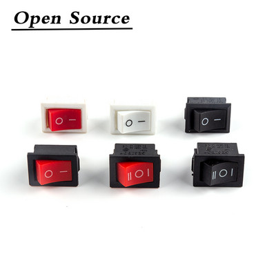 5 τμχ KCD1 Rocker Switch Push Button Mini Switch 6A-10A 250V KCD1-101 2Pin 3Pin Snap-in/Off 21*15MM Μαύρο Κόκκινο Λευκό