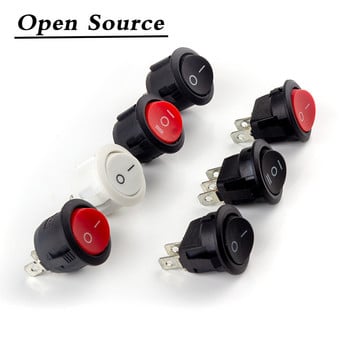 5/10Pcs KCD1 2Pin 3Pin 20mm on-Off on-Off-On SPST Round Rocker Switch 10A/250V Push Button Switch Αυτοκλείδωμα/μανδάλωση