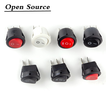 5/10Pcs KCD1 2Pin 3Pin 20mm on-Off on-Off-On SPST Round Rocker Switch 10A/250V Push Button Switch Αυτοκλείδωμα/μανδάλωση