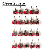 5 tk miniatuurne lülituslüliti, ühepooluseline topeltvise SISSE-VÄLJA-SEES/SEES-SEES 120VAC 6A 1/4-tolline paigaldus MTS-102 103 202 203