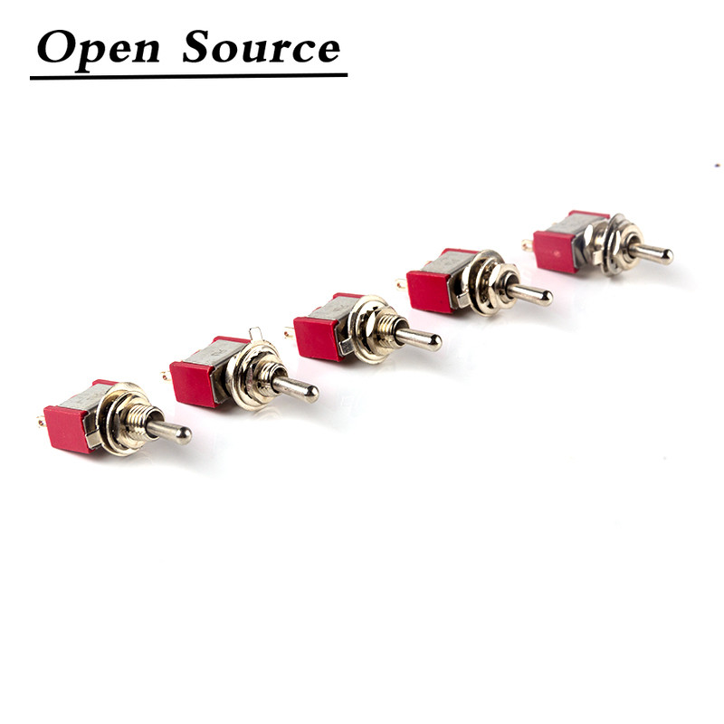 5 tk miniatuurne lülituslüliti, ühepooluseline topeltvise SISSE-VÄLJA-SEES/SEES-SEES 120VAC 6A 1/4-tolline paigaldus MTS-102 103 202 203