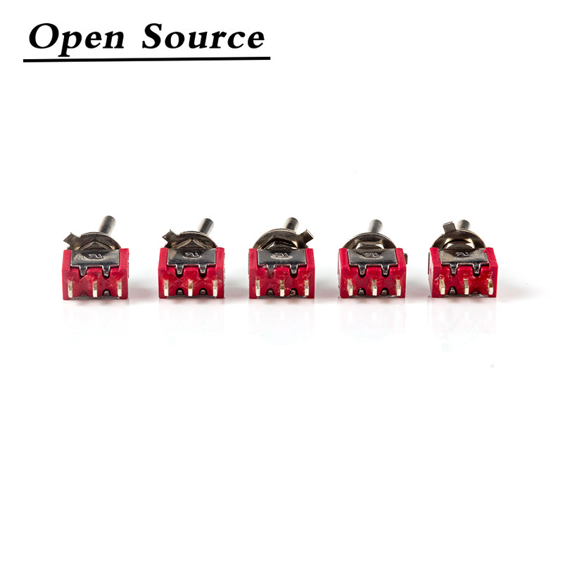 5 tk miniatuurne lülituslüliti, ühepooluseline topeltvise SISSE-VÄLJA-SEES/SEES-SEES 120VAC 6A 1/4-tolline paigaldus MTS-102 103 202 203