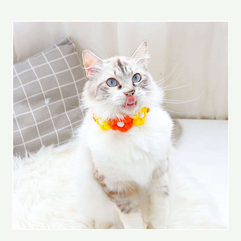 Mekana mačka, pas, ručno tkana plišana lopta, ogrlica, ogrlica za mačke, dodaci za kućne ljubimce, ogrlica s cvijećem