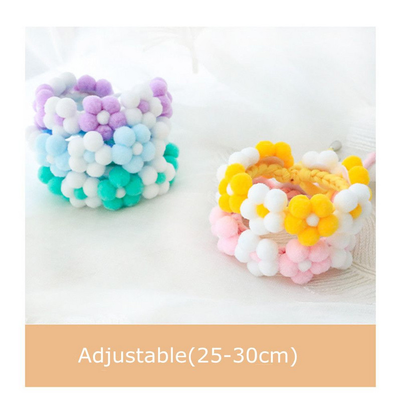 Mekana mačka, pas, ručno tkana plišana lopta, ogrlica, ogrlica za mačke, dodaci za kućne ljubimce, ogrlica s cvijećem