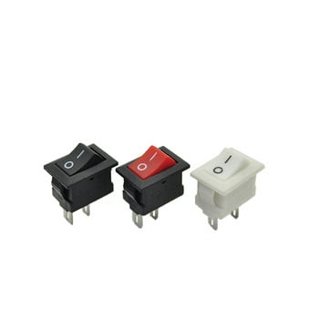 30 бр. Бутонен превключвател в кутия 10x15mm spst 2pin 3a 250v kcd11 щракващ се превключвател за включване / изключване 10mm * 15mm черен червен и бял