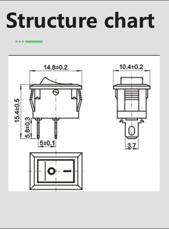 30 komada Prekidač s gumbom u kutiji 10x15mm spst 2pin 3a 250v kcd11 preklopni prekidač za uključivanje/isključivanje 10mm * 15mm crno crveno i bijelo
