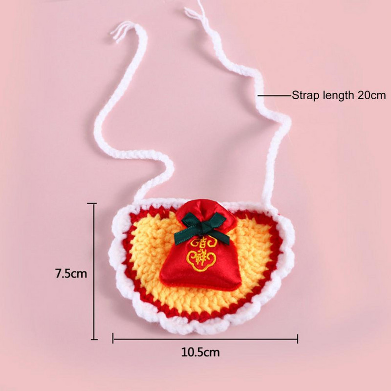 Koerte Hiina uusaasta kostüüm 2023 Lemmik rinnatükiga jõulude õnnekott Kootud villane lõng Lemmikloomade kasside bandaan kevadfestivaliks