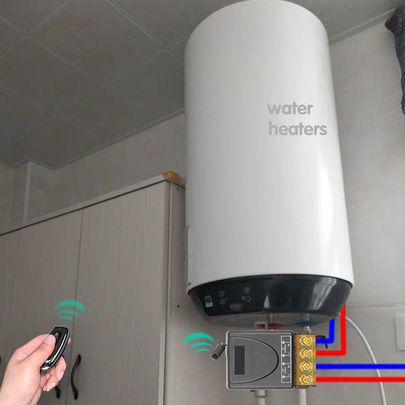 Nutika kodu juhtmevaba kaugjuhtimispuldi lüliti RF 433Mhz AC 220V 30A Kaugjuhtimispult sisselülitatud väljalülituslüliti koduveesoojendite jaoks. Laelamp