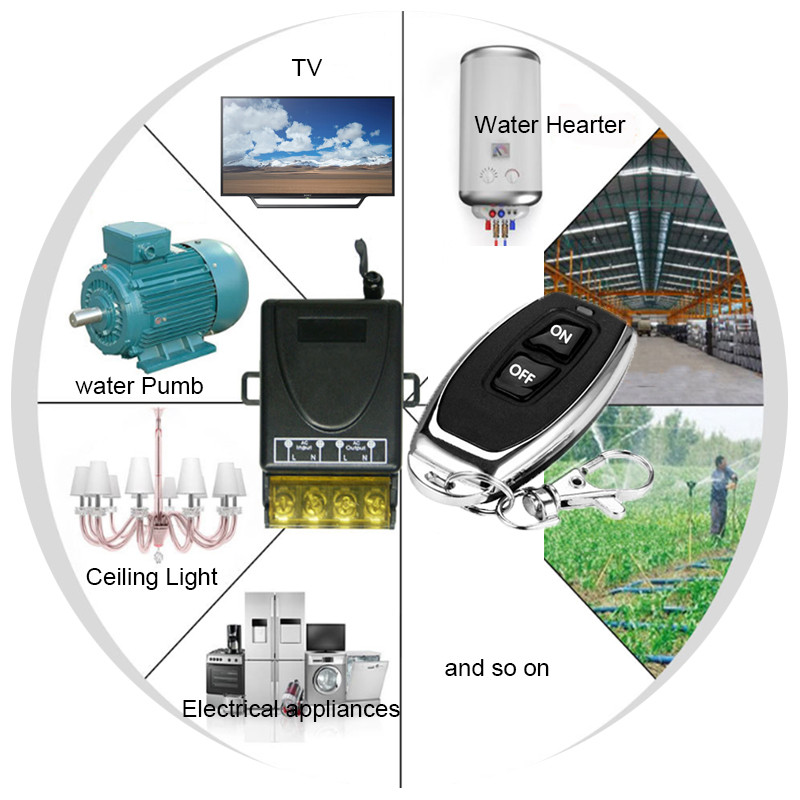 Nutika kodu juhtmevaba kaugjuhtimispuldi lüliti RF 433Mhz AC 220V 30A Kaugjuhtimispult sisselülitatud väljalülituslüliti koduveesoojendite jaoks. Laelamp