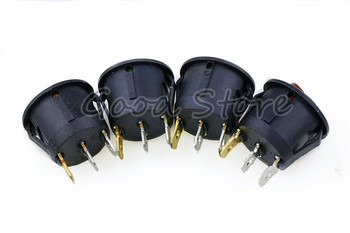 4Pcs 3Pin ON/OFF Car 220V/12V Round Rocker Dot Boat LED Превключвател за превключване на светлина SPST Превключвател за осветление ЮАН