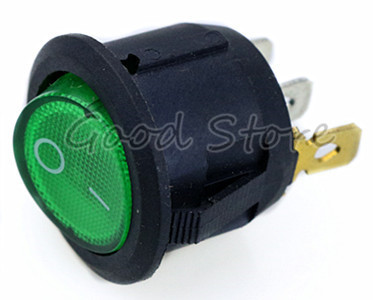 4Pcs 3Pin ON/OFF Auto 220V/12V Okrugli Rocker Dot Boat LED Prekidač svjetla SPST Prekidač svjetla YUAN