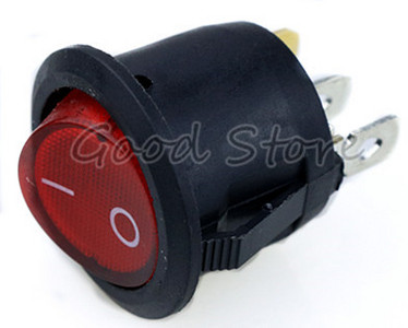 4Pcs 3Pin ON/OFF Auto 220V/12V Okrugli Rocker Dot Boat LED Prekidač svjetla SPST Prekidač svjetla YUAN