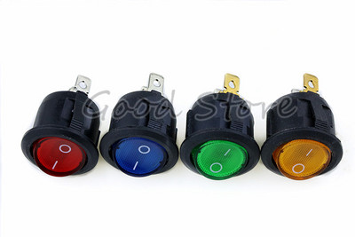 4Pcs 3Pin ON/OFF Auto 220V/12V Okrugli Rocker Dot Boat LED Prekidač svjetla SPST Prekidač svjetla YUAN