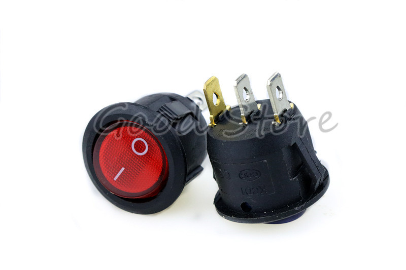 4Pcs 3Pin ON/OFF Auto 220V/12V Okrugli Rocker Dot Boat LED Prekidač svjetla SPST Prekidač svjetla YUAN