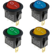 1 tk 12 V LED valgustatud klahvlüliti 20 A 12 V surunupu lüliti Auto nupu tulede lüliti SISSE/VÄLJA Ümar klahvlüliti armatuurpaat