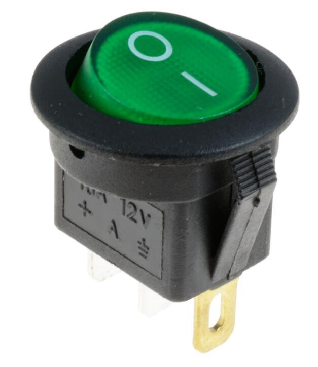 1 tk 12 V LED valgustatud klahvlüliti 20 A 12 V surunupu lüliti Auto nupu tulede lüliti SISSE/VÄLJA Ümar klahvlüliti armatuurpaat