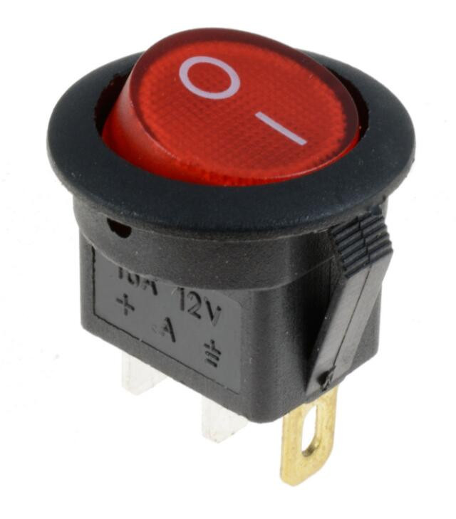 1 tk 12 V LED valgustatud klahvlüliti 20 A 12 V surunupu lüliti Auto nupu tulede lüliti SISSE/VÄLJA Ümar klahvlüliti armatuurpaat