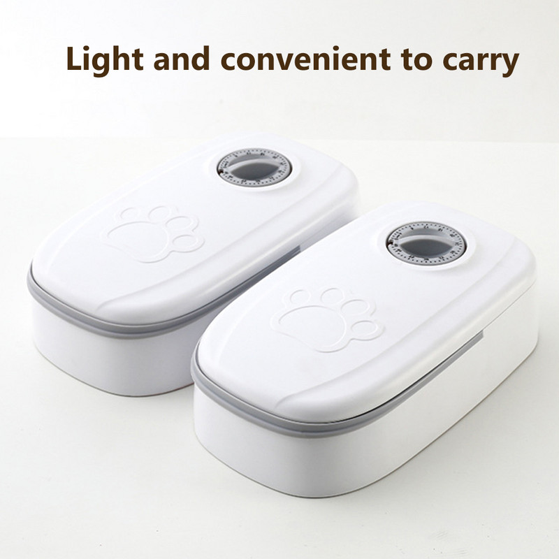 Lolojumdzīvnieku automātiskā laika padeves ierīce Lielas ietilpības sausās barības trauks Elektriskais suņu padevējs Divkāršā trauka bļoda kaķiem Suņiem Mājdzīvnieku piederumi